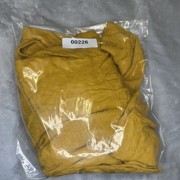 Westbound Woman Blouse Shirt Women's 2X Tiered Mustard Yellow 3/4 Sleeve Flowy - Picture 11 of 11